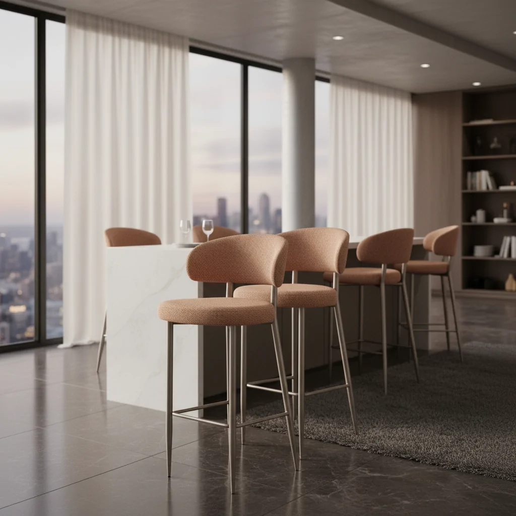 Banqueta Tina: O Toque de Elegância Industrial em Aço Carbono para seu Espaço Gourmet