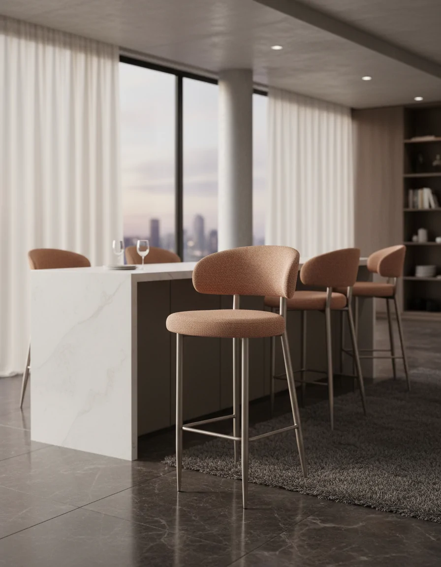 Banqueta Tina Aço Carbono: Sofisticação e Conforto para Ambientes de Alto Padrão