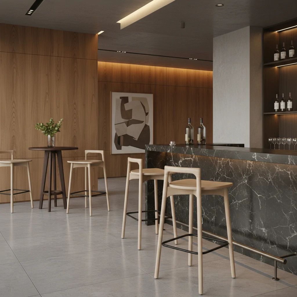 Banqueta Wood Madeira WO-101: Elegância e Conforto para Ambientes de Alto Padrão