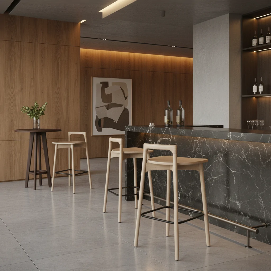 Banqueta Wood Tolle Móveis: Elegância Natural e Conforto Orgânico para Seu Ambiente