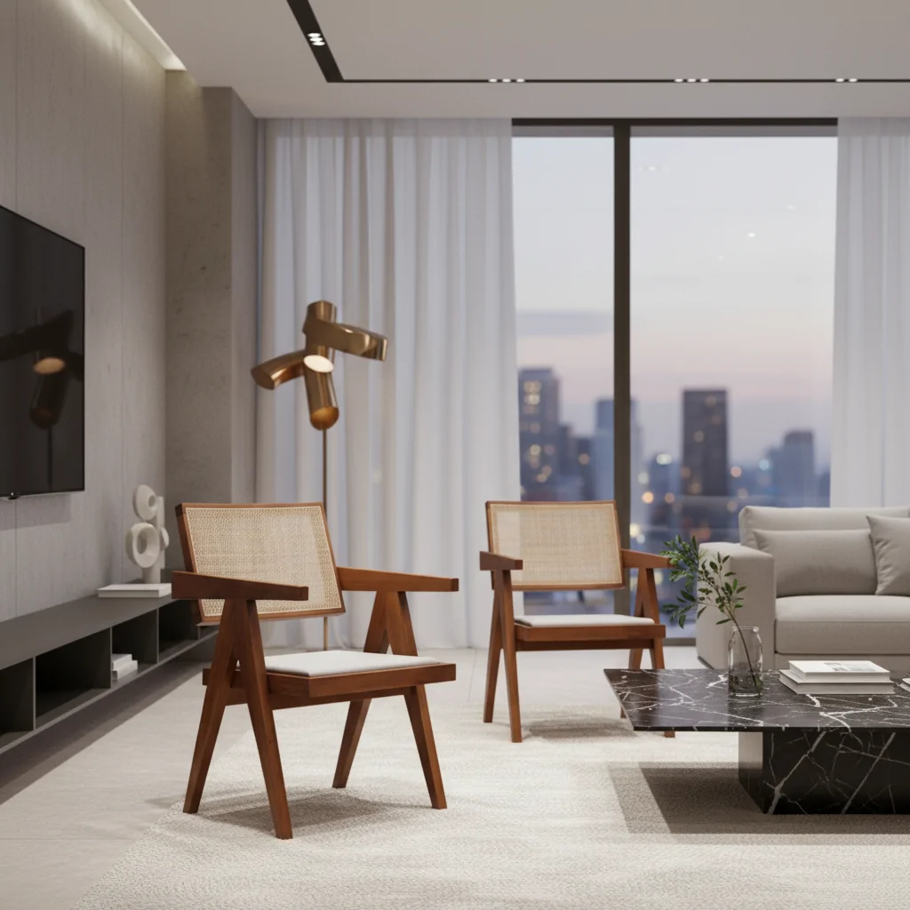 Cadeira Pierre em Madeira com Braço: Sofisticação e Conforto para Seu Jantar