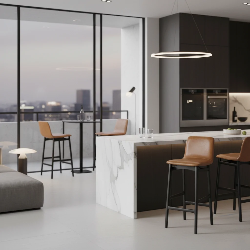 Banqueta Una Madeira: Design Orgânico e Conforto para Ambientes de Alto Padrão