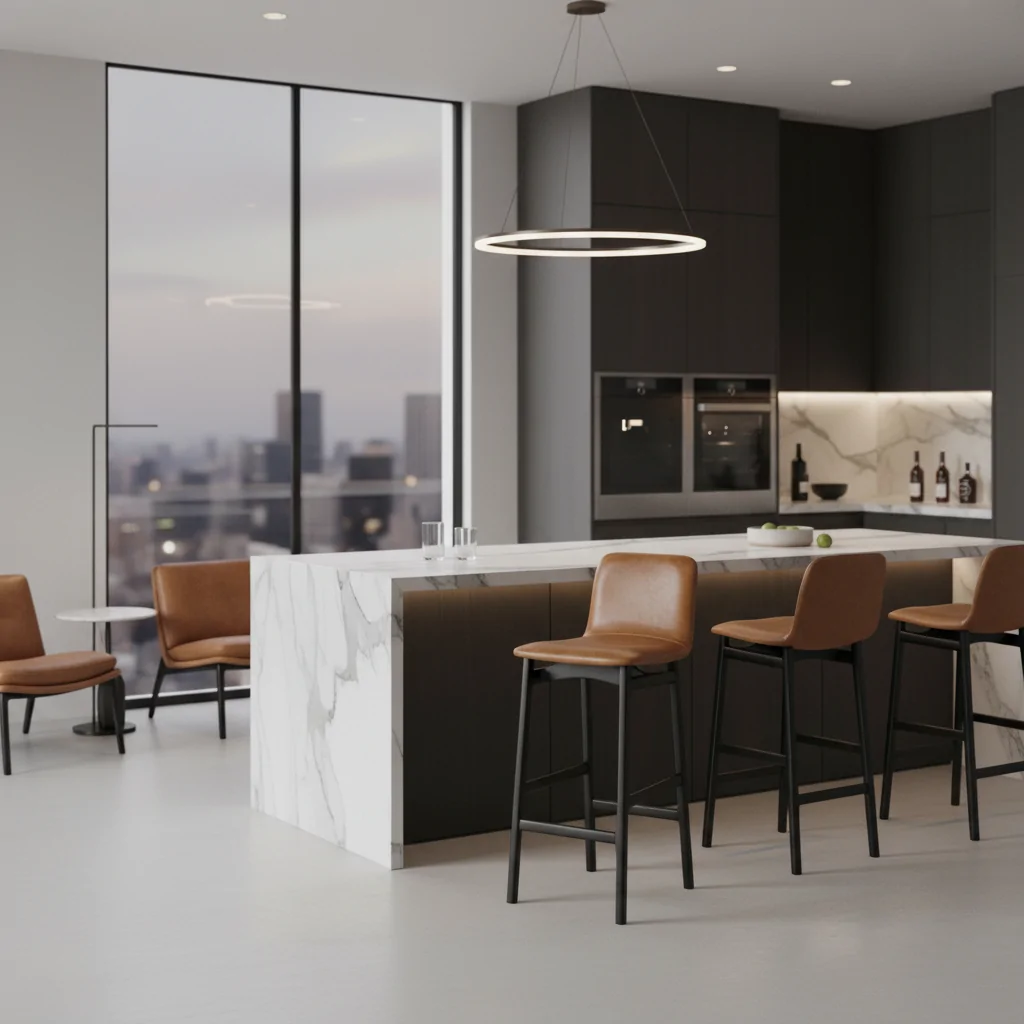 Banqueta Una Madeira Tolle Móveis: Sofisticação e Conforto para Áreas Gourmet