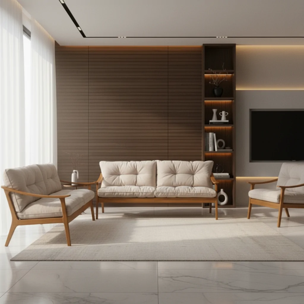 Sofá Olli Madeira: A Harmonia Perfeita entre Design Orgânico e Conforto de Alto Padrão