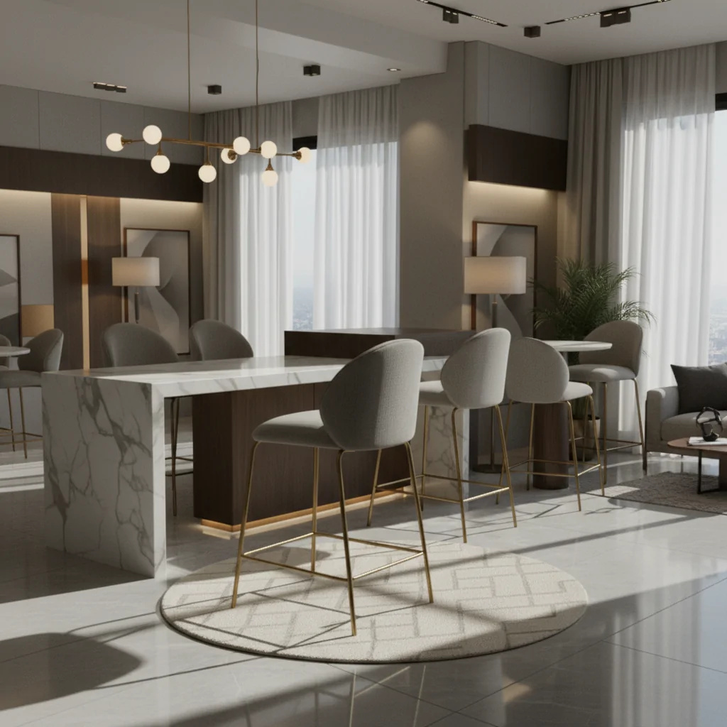 Banqueta Gal em Aço Carbono: Sofisticação e Conforto para Seu Espaço Gourmet