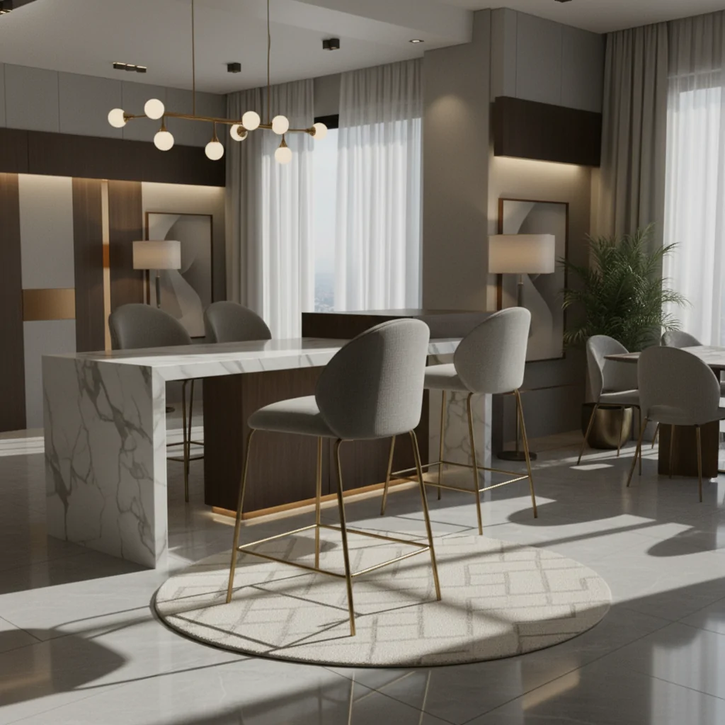 Banqueta Gal em Aço Carbono: Sofisticação e Conforto para Ambientes Exclusivos