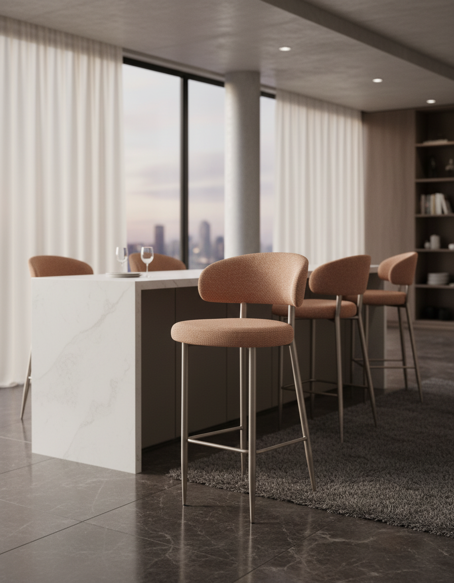 Banqueta Tina Aço Carbono: Sofisticação e Conforto para Ambientes de ...