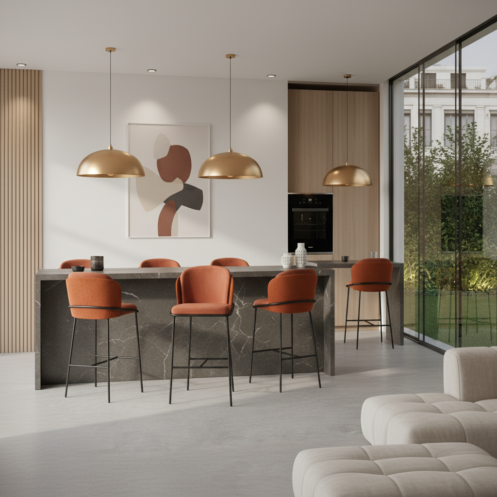 Banqueta Galli Aço Carbono: Sofisticação e Conforto para Ambientes de ...